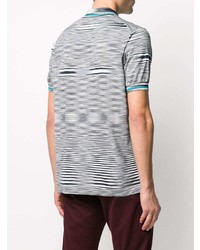 weißes und schwarzes horizontal gestreiftes Polohemd von Missoni