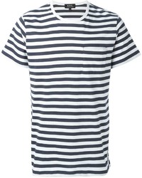 weißes und schwarzes horizontal gestreiftes T-Shirt mit einem Rundhalsausschnitt von A.P.C.