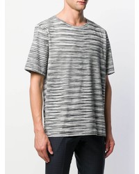 weißes und schwarzes horizontal gestreiftes T-Shirt mit einem Rundhalsausschnitt von Missoni