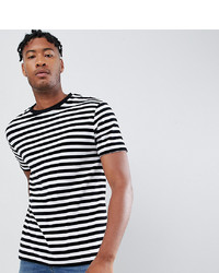 weißes und schwarzes horizontal gestreiftes T-Shirt mit einem Rundhalsausschnitt von ASOS DESIGN
