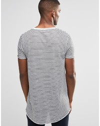 weißes und schwarzes horizontal gestreiftes T-Shirt mit einem Rundhalsausschnitt von Asos