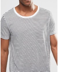 weißes und schwarzes horizontal gestreiftes T-Shirt mit einem Rundhalsausschnitt von Asos