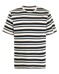 weißes und schwarzes horizontal gestreiftes T-Shirt mit einem Rundhalsausschnitt von Barena
