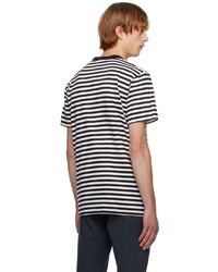 weißes und schwarzes horizontal gestreiftes T-Shirt mit einem Rundhalsausschnitt von Norse Projects