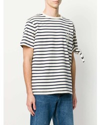 weißes und schwarzes horizontal gestreiftes T-Shirt mit einem Rundhalsausschnitt von JW Anderson