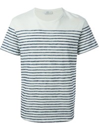 weißes und schwarzes horizontal gestreiftes T-Shirt mit einem Rundhalsausschnitt von Closed
