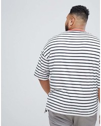 weißes und schwarzes horizontal gestreiftes T-Shirt mit einem Rundhalsausschnitt von Asos