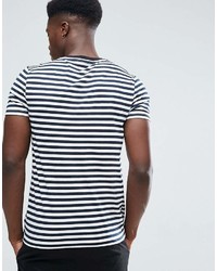 weißes und schwarzes horizontal gestreiftes T-Shirt mit einem Rundhalsausschnitt von Asos