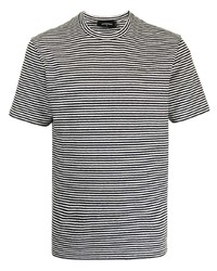 weißes und schwarzes horizontal gestreiftes T-Shirt mit einem Rundhalsausschnitt von DSQUARED2