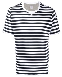 weißes und schwarzes horizontal gestreiftes T-Shirt mit einem Rundhalsausschnitt von Eleventy