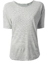 weißes und schwarzes horizontal gestreiftes T-Shirt mit einem Rundhalsausschnitt von Etoile Isabel Marant