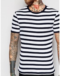 weißes und schwarzes horizontal gestreiftes T-Shirt mit einem Rundhalsausschnitt von Asos