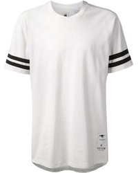 weißes und schwarzes horizontal gestreiftes T-Shirt mit einem Rundhalsausschnitt von G Star