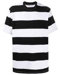 weißes und schwarzes horizontal gestreiftes T-Shirt mit einem Rundhalsausschnitt von Givenchy