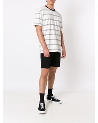 weißes und schwarzes horizontal gestreiftes T-Shirt mit einem Rundhalsausschnitt von OSKLEN