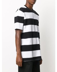 weißes und schwarzes horizontal gestreiftes T-Shirt mit einem Rundhalsausschnitt von Givenchy