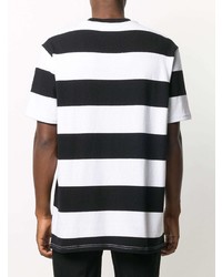 weißes und schwarzes horizontal gestreiftes T-Shirt mit einem Rundhalsausschnitt von Givenchy