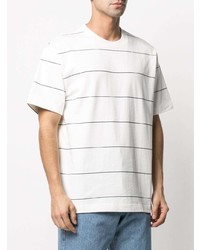 weißes und schwarzes horizontal gestreiftes T-Shirt mit einem Rundhalsausschnitt von Levi's Made & Crafted