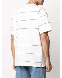 weißes und schwarzes horizontal gestreiftes T-Shirt mit einem Rundhalsausschnitt von Levi's Made & Crafted