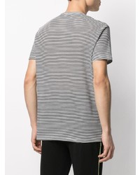 weißes und schwarzes horizontal gestreiftes T-Shirt mit einem Rundhalsausschnitt von Armani Exchange