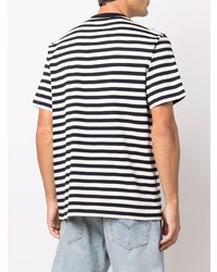 weißes und schwarzes horizontal gestreiftes T-Shirt mit einem Rundhalsausschnitt von Carhartt WIP