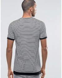 weißes und schwarzes horizontal gestreiftes T-Shirt mit einem Rundhalsausschnitt von Asos