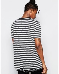 weißes und schwarzes horizontal gestreiftes T-Shirt mit einem Rundhalsausschnitt von Asos