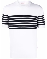 weißes und schwarzes horizontal gestreiftes T-Shirt mit einem Rundhalsausschnitt von Orlebar Brown