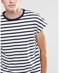 weißes und schwarzes horizontal gestreiftes T-Shirt mit einem Rundhalsausschnitt von Asos