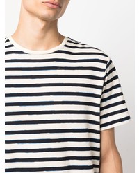 weißes und schwarzes horizontal gestreiftes T-Shirt mit einem Rundhalsausschnitt von Orlebar Brown