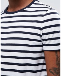 weißes und schwarzes horizontal gestreiftes T-Shirt mit einem Rundhalsausschnitt von Asos