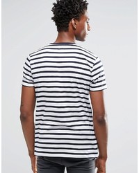 weißes und schwarzes horizontal gestreiftes T-Shirt mit einem Rundhalsausschnitt von Asos