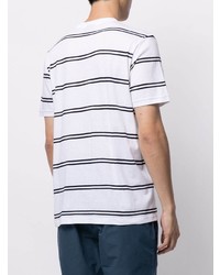 weißes und schwarzes horizontal gestreiftes T-Shirt mit einem Rundhalsausschnitt von PS Paul Smith