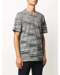 weißes und schwarzes horizontal gestreiftes T-Shirt mit einem Rundhalsausschnitt von Missoni