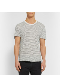 weißes und schwarzes horizontal gestreiftes T-Shirt mit einem Rundhalsausschnitt von Sandro