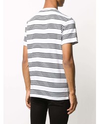 weißes und schwarzes horizontal gestreiftes T-Shirt mit einem Rundhalsausschnitt von Calvin Klein Jeans