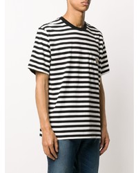 weißes und schwarzes horizontal gestreiftes T-Shirt mit einem Rundhalsausschnitt von Carhartt WIP