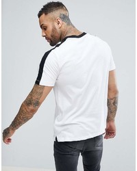 weißes und schwarzes horizontal gestreiftes T-Shirt mit einem Rundhalsausschnitt von New Look