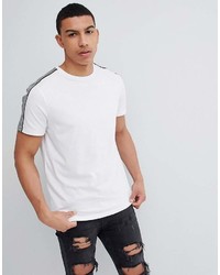 weißes und schwarzes horizontal gestreiftes T-Shirt mit einem Rundhalsausschnitt von New Look