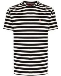weißes und schwarzes horizontal gestreiftes T-Shirt mit einem Rundhalsausschnitt von YMC