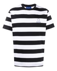 weißes und schwarzes horizontal gestreiftes T-Shirt mit einem Rundhalsausschnitt von Études