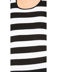 weißes und schwarzes horizontal gestreiftes Trägershirt von DKNY