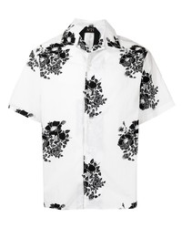weißes und schwarzes Kurzarmhemd mit Blumenmuster von N°21