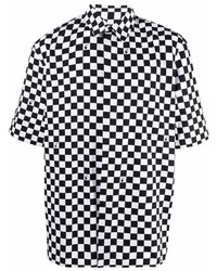 weißes und schwarzes Kurzarmhemd mit Karomuster von Off-White
