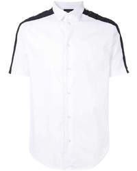 weißes und schwarzes Kurzarmhemd von Emporio Armani