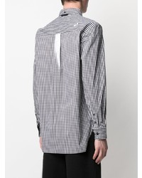 weißes und schwarzes Langarmhemd mit Vichy-Muster von Ader Error