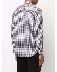 weißes und schwarzes Langarmhemd mit Vichy-Muster von Comme Des Garcons SHIRT