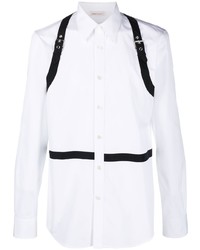 weißes und schwarzes Langarmhemd von Alexander McQueen