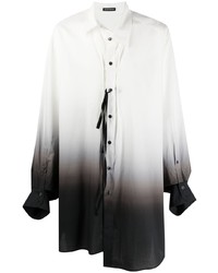 weißes und schwarzes Langarmhemd von Ann Demeulemeester