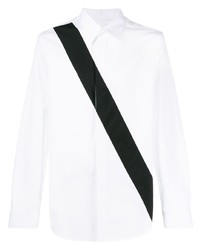 weißes und schwarzes Langarmhemd von Helmut Lang
